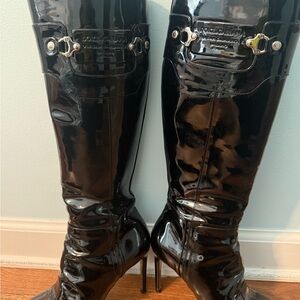 Dolce & Gabbana Shiny Black Heeled Boots